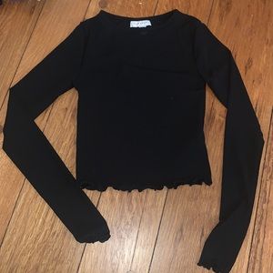 Black mesh top shop cropped long sleeve